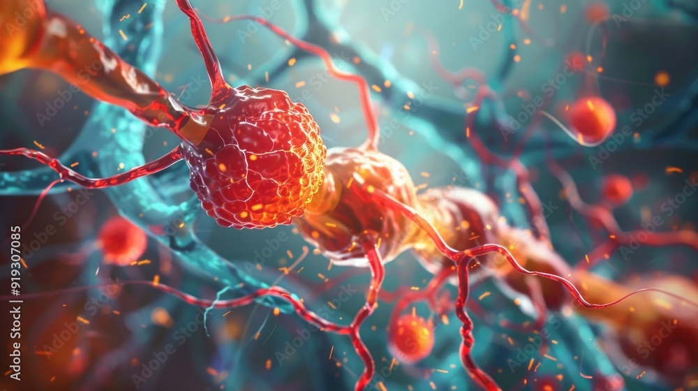 Poster A microscopic view of cellular tissue showing multiple cells