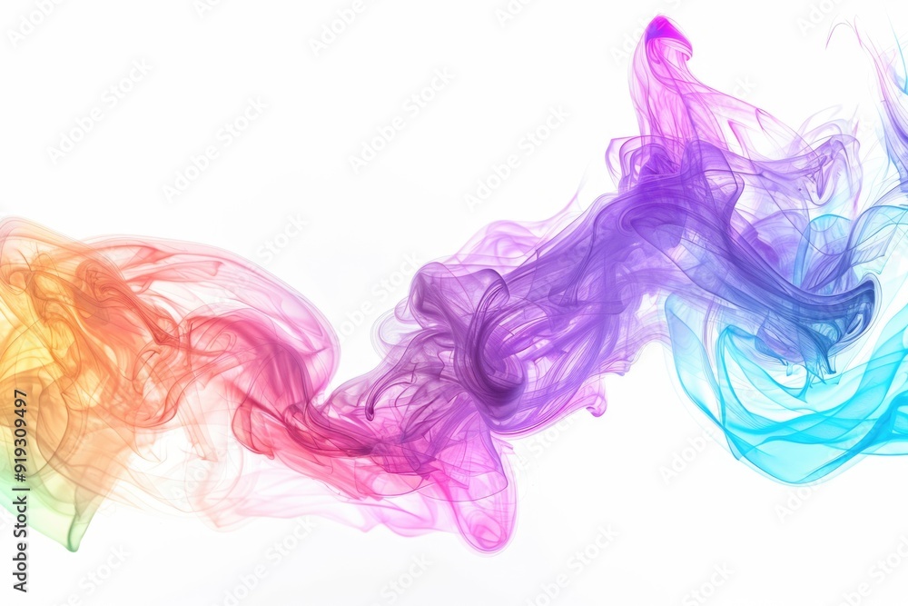 Poster a colorful mist swirled on a white background