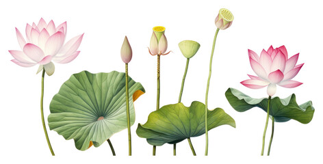 Obraz premium PNG Lotus border flower plant lily.