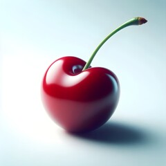 Photo of fresh, sweet, ripe, red cherry isolated on white background