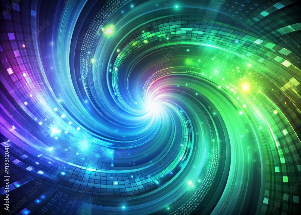 Aufkleber vibrant abstract digital technology background with swirling patterns of pixels and light, simulatin