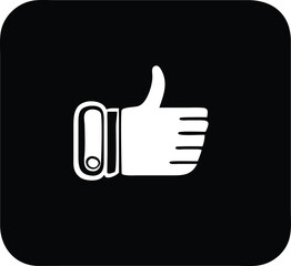 Obraz premium Thumbs Up Icon Illustration for Web UI/UX, Black and White Outline on White Background