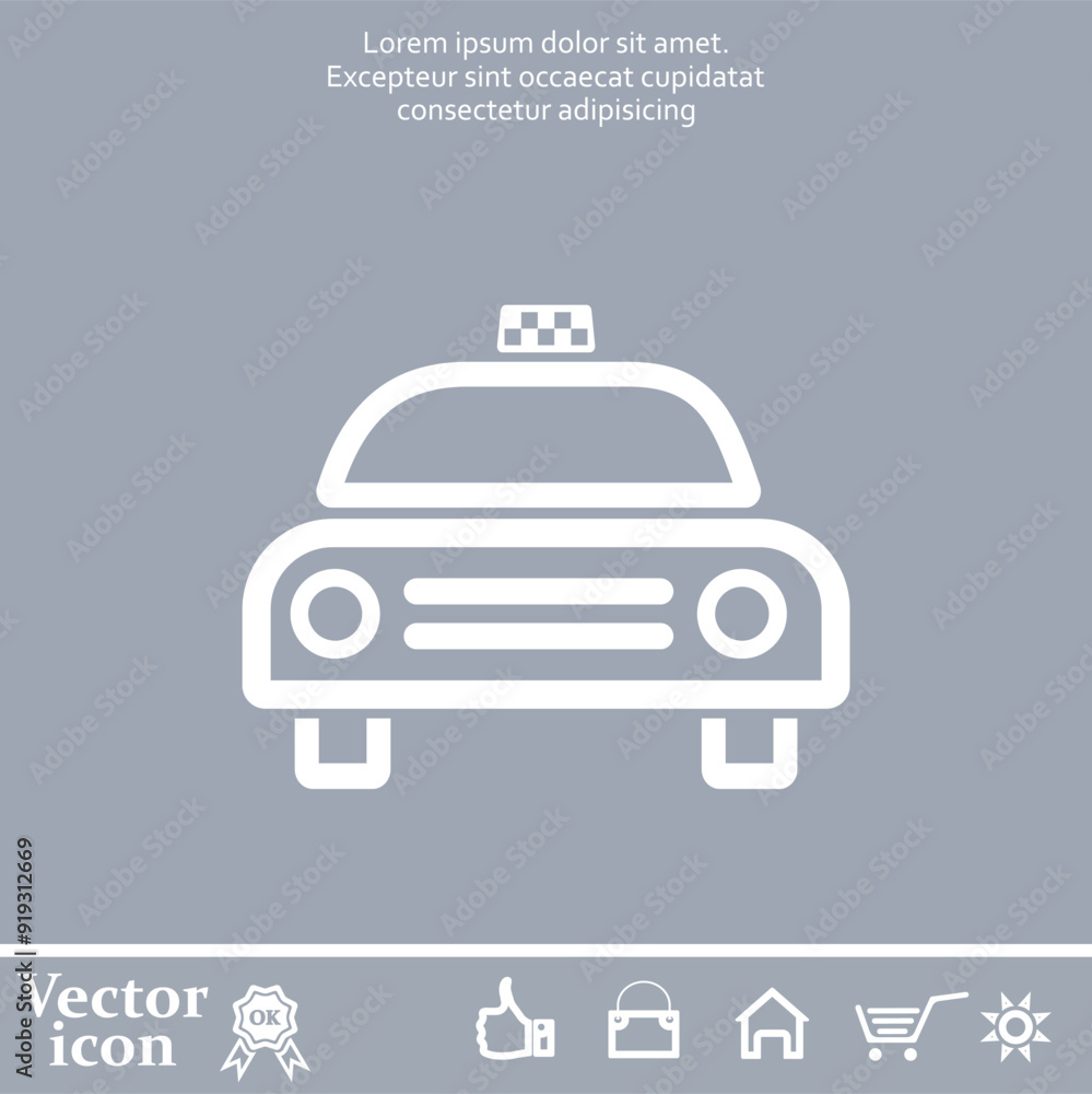 Poster vector icon of white color on a gray background