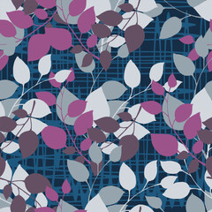 Eucalyptus Leaf Seamless Pattern. Floral botanical flower. Flower evergreen wedding decoration. Botanical wreath branch and buds. Garden seamless pattern bouquet