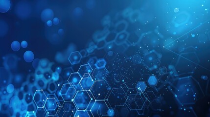 Abstract Blue Hexagon Network Background