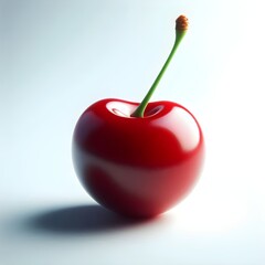 Photo of fresh, sweet, ripe, red cherry isolated on white background