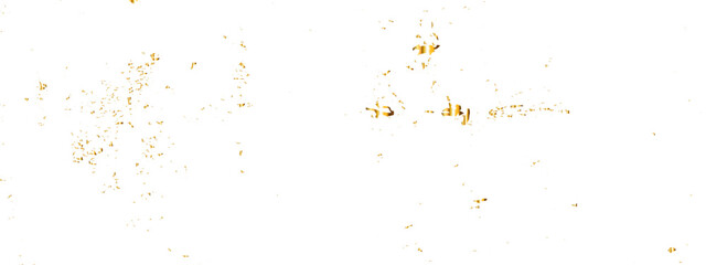 Golden glitter confetti falling down on transparent background. Vector illustration.