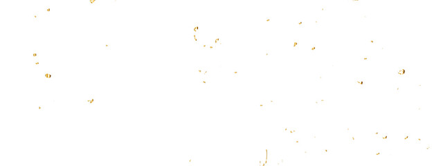 Doted and confetti golden glitter on transparent background. Shiny glittering dust. Gold glitter sparkle confetti that floats down falling. Vector illustration.