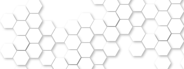 Abstract white soft hexagon concept design abstract technology background vector. White 3D futuristic honeycomb mosaic white background. 