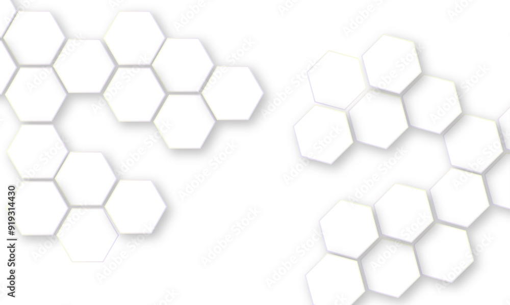 Poster vector technology background with hexagon concept design. embossed hexagon , honeycomb white shadow.