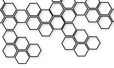 Abstract modern science or technology concept banner hexagonal shapes background. Technology background with hexagons shape pattern. Design for banner, template, technology, science, medical