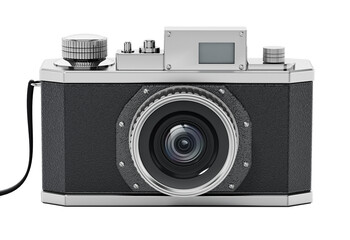 Vintage analogue SLR camera isolated on transparent background. 3D illustration