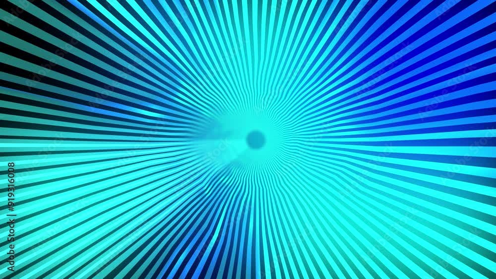 Wall mural abstract blue particle lines or neon stripes. endless futuristic wormhole tunnel in space. looped ba