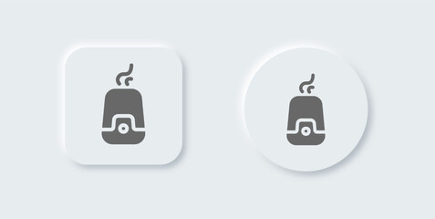 Humidifier solid icon in neomorphic design style. Vapour signs vector illustration.