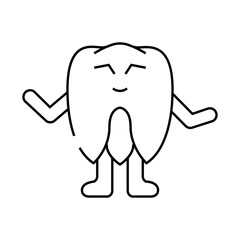 teeth monster alien line icon vector. teeth monster alien sign. isolated contour symbol black illustration