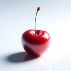 Photo of fresh, sweet, ripe, red cherry isolated on white background