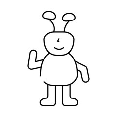 toy monster cute line icon vector. toy monster cute sign. isolated contour symbol black illustration