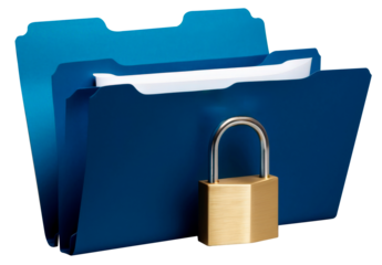 File folder with padlock, privacy and security concept.
