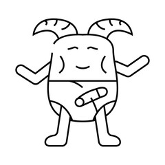 little monster cute line icon vector. little monster cute sign. isolated contour symbol black illustration