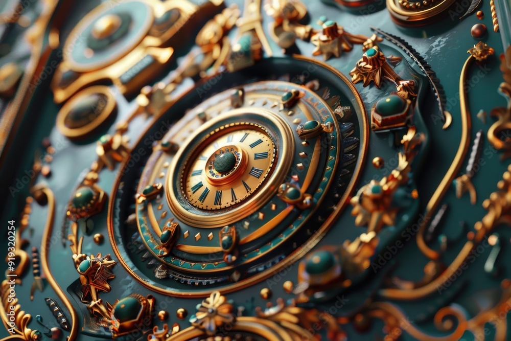 Aufkleber A detailed view of a clock on a wall, ideal for use in interior design or time-related concepts