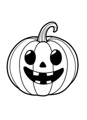 Obraz premium Cute Pumpkin Halloween Coloring Pages for Toddlers