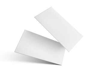 3D White Flying Business Cards With Shadow