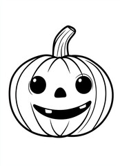 Fototapeta premium Cute Pumpkin Halloween Coloring Pages for Toddlers