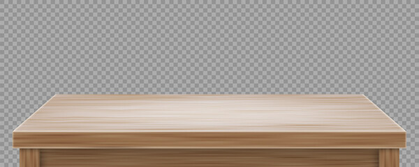 Wooden Office Or Kitchen Desk On Transparent Back