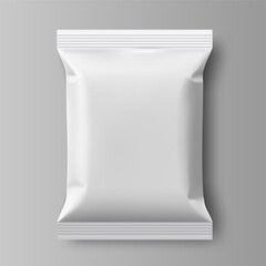 White Blank Plastic Metallic Foil Bag Mockup