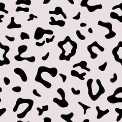 Snow leopard skin vector seamless pattern. Abstract decorative animal print repeat pattern background, wallpaper.