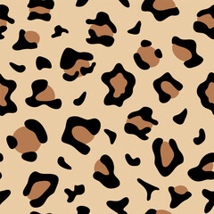 Leopard skin vector seamless pattern. Abstract decorative animal print repeat pattern background, wallpaper.