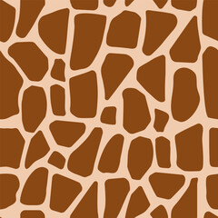 Giraffe skin vector seamless pattern. Abstract decorative animal print repeat pattern background, wallpaper.