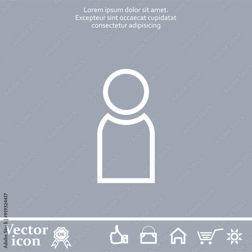 Poster vector icon of white color on a gray background
