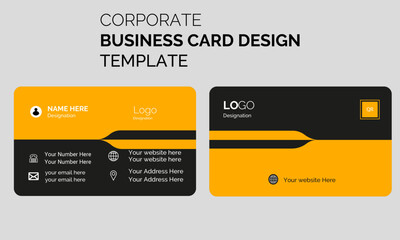 creative modern name card and yellow color business card
