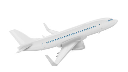 3D White Glossy Commercial Jet Airplane Take Off
