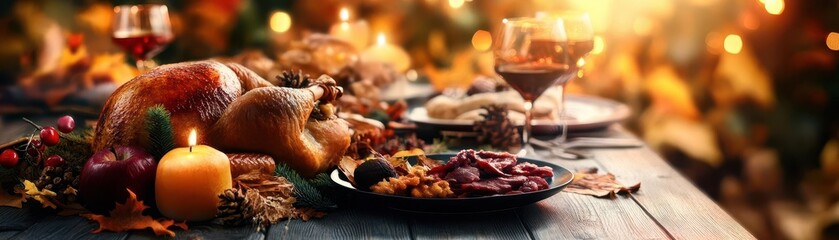 Thanksgiving traditions, joyful scenes, festive atmosphere, cozy setting