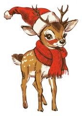 PNG Festive reindeer in holiday attire