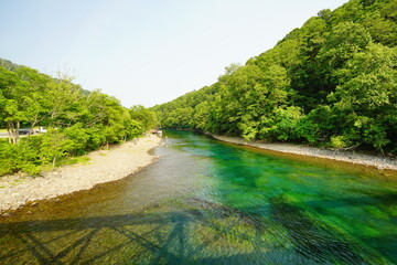 支笏湖へ注ぐ清流