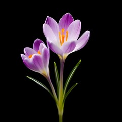 Fototapeta premium crocus flower on black background