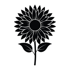 A sunflower silhouette vector illustration