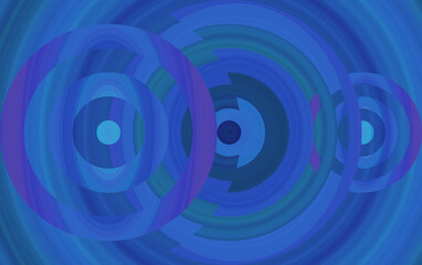 Abstract Circles and Ripples in Shades of Blue