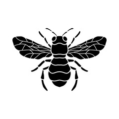 honey bee black and white vector illustration for honey products, packaging, design.