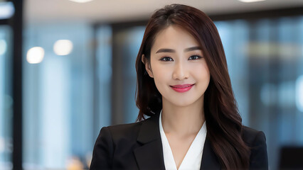 Obraz premium portrait of a business woman, blurred office background