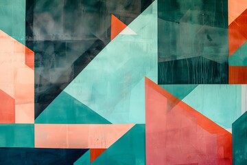 Abstract wallpaper with bold geometric shapes in vibrant colors, ideal for a modern and dynamic