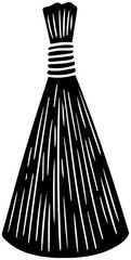 broom illustration housekeeping silhouette dust logo housework icon sweeping outline household equipment dustpan duster brush work cleaner clean house shape floor sweep witch for vector graphic