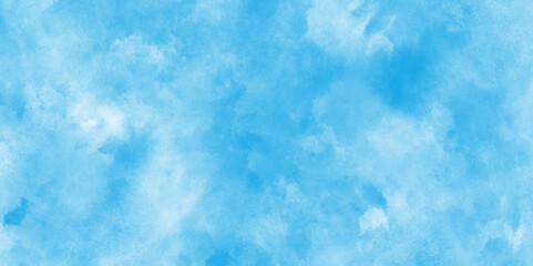 Obraz premium Abstract background with white paper texture and sky blue watercolor painting background. Brush-painted blurred and grainy paint aquarelle Abstract light sky blue grunge texture. Blue grunge surface,