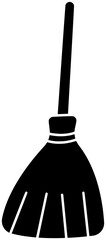 broom illustration housekeeping silhouette dust logo housework icon sweeping outline household equipment dustpan duster brush work cleaner clean house shape floor sweep witch for vector graphic