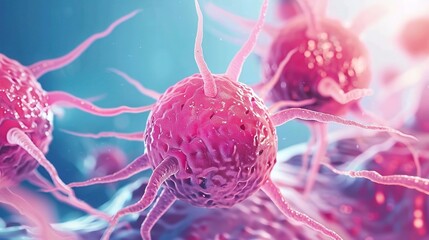 Medical Illustration of Cancer Tumor Markers in Blood Sample, Depicting Diagnostic Indicators for Early Detection and Monitoring of Cancer Progression