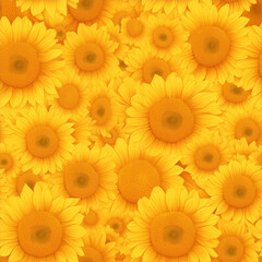 アニメ風のひまわりのテクスチャパターン