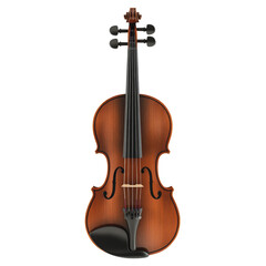 Fototapeta premium PNG Beautiful wooden violin on a white background